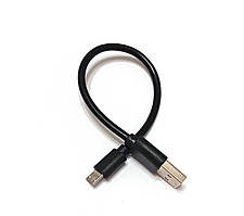 Кабель для Power Bank USB2.0 AM- micro USB BM, 2.4А, 20см, чорний (S0727)