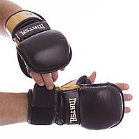 Перчатки для MMA смешанных единоборств натуральная кожа MATSA ME-2011 Черные ХL