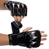 Перчатки для ММА смешанных единоборств искусственная кожа ZELART BO-3207 Черные L