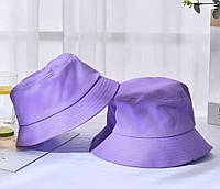 Панама солнцезащитная на лето для женщин лиловая из полиэстера, шляпа летняя однотонная женская 56-58 см