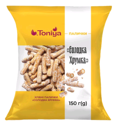 Хлібні палички Солодка Хрумка 150г ТМ TONIYA