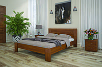 Дерев'яне двоспальне ліжко КАНОС з масиву сосни, Горіх світлий, 120х200