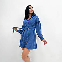 Вельветова сукня з широкими рукавами "Margo" | Батал | Розпродаж моделі