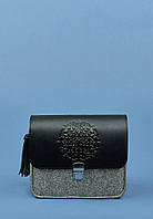 Бохо-сумка BlankNote Лилу Серый с черным (BN-BAG-3-felt-g)