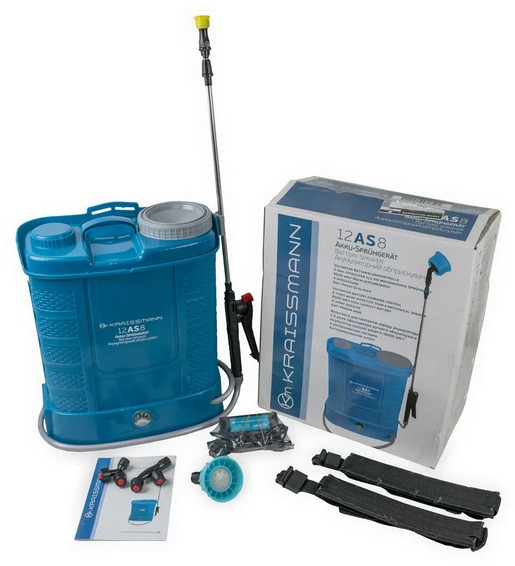 Садовий обприскувач акумуляторний KRAISSMANN 12 AS 8 (АКБ 12 В, 8000 мАг, Об'єм бака 12 л), фото 1