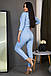 Нарядний вечірній класичний брючний комбінезон Noris, блакитний, фото 4