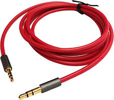 Кабель AUX Audio 3.5мм M/M 1.2м Premium червоний (S0661)