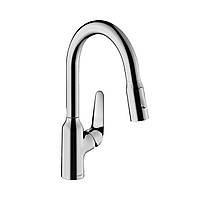 Змішувач для кухонної мийки з висувним душем Hansgrohe Focus M42 Хром 71821000