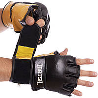 Перчатки для MMA смешанных единоборств натуральная кожа MATSA ME-2010 Черные L