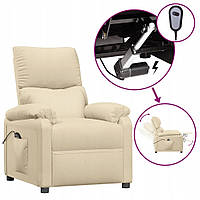 Крісло масажне лежаче, електричне, кремове