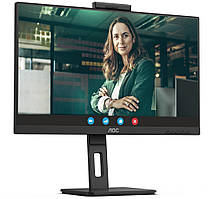 TFT 23.8" AOC 24P3QW, IPS, 75Hz, 2хHDMI, DP, USB-hub, webcam, HAS, Pivot, колонки, чорний (24P3QW)