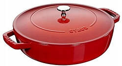 Сковорода чавунна Staub з кришкою 24 см, червона