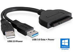 Перехідник USB 3.0 --> SATA III 2.5" 7+15pin OEM (S0622)