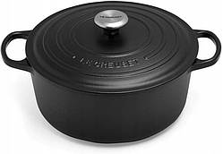 LE CREUSET SIGNATURE CAST IRON Сковорода 6,7 L MATT BLACK Емальована 260 C