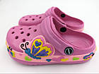 Шльопанці дитячі літні Jomix крокси для дівчаток із метеликом і сердечками 100% EVA, Фіолетовий, фото 4