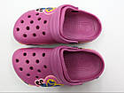 Шльопанці дитячі літні Jomix крокси для дівчаток із метеликом і сердечками 100% EVA, Фіолетовий, фото 3