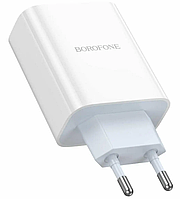 Мережевий зарядний пристрій Borofone BA73A Young (2Type-C) Dual Port PD 35W White