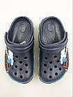 Шльопанці дитячі літні Jomix крокси для хлопчиків, з поїздом, матеріал 100% EVA, темно-сині, фото 3