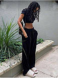Велюровий костюм у спортивному стилі з топом і штанами палаццо (р. 42-48) 18103611, фото 3