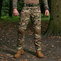 Штаны тактические с наколенниками G2 мультикам (S - 3ХЛ) рип-стоп Военные брюки мужские полевые EKIP