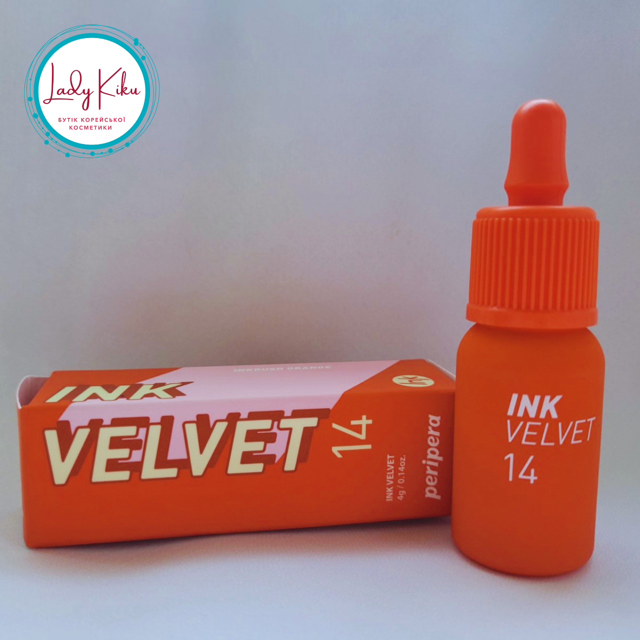 Матовий зволожуючий тінт-помада Peripera Ink The Velvet (AD) Color #14 Inkrush Orange 4g, фото 1