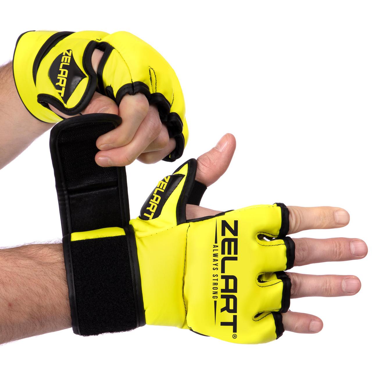 Рукавички для змішаних єдиноборств Zelart Fight Gear 5699 розмір S Yellow-Black