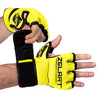 Перчатки для смешанных единоборств Zelart Fight Gear 5699 размер XXS Yellow-Black