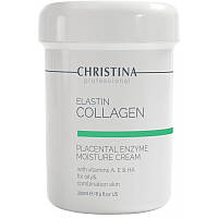 Увлажняющий крем для жирной кожи Christina Elastin Collagen Placental Enzyme Moisture Cream 250 мл