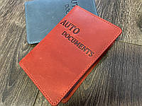 Женская красная кожаная обложка для водительских документов ST Leather