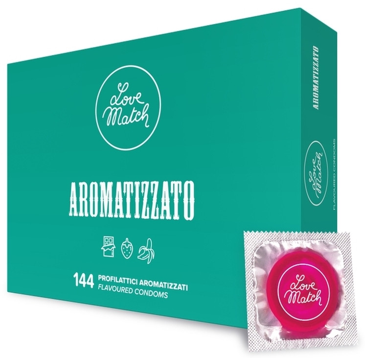 Кольорові ароматизовані презервативи Love Match Arromatizato 144 шт.