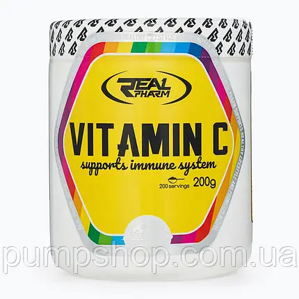 (уцінка термін по 1.25) Вітамін C Real Pharm Vitamin C 200 г (200 порц.) ( Лісові фрукти ), фото 1