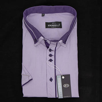 Сорочка чоловіча, приталена (Slim Fit), з коротким рукавом, Birindelli 512496 80% бавовна 20% поліестер