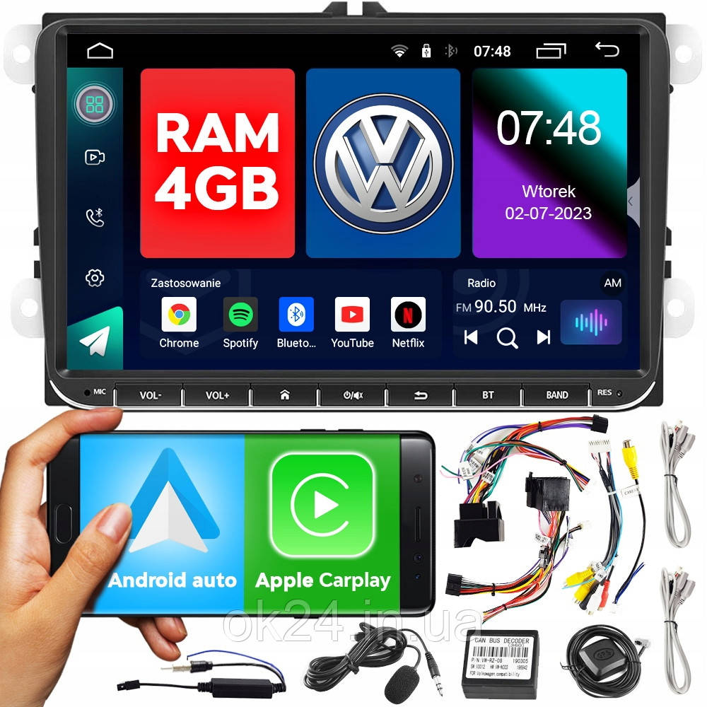 RADIO 9'' ANDROID GOLF VI 6 VW PASSAT B6 B7 - фото 1 - id-p1959580630