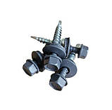 Матові покрівельні саморізи 4.8*35 по дереву для металочерепиці та профнастилу Ral 7024 (графіт) пачка 250шт, фото 3