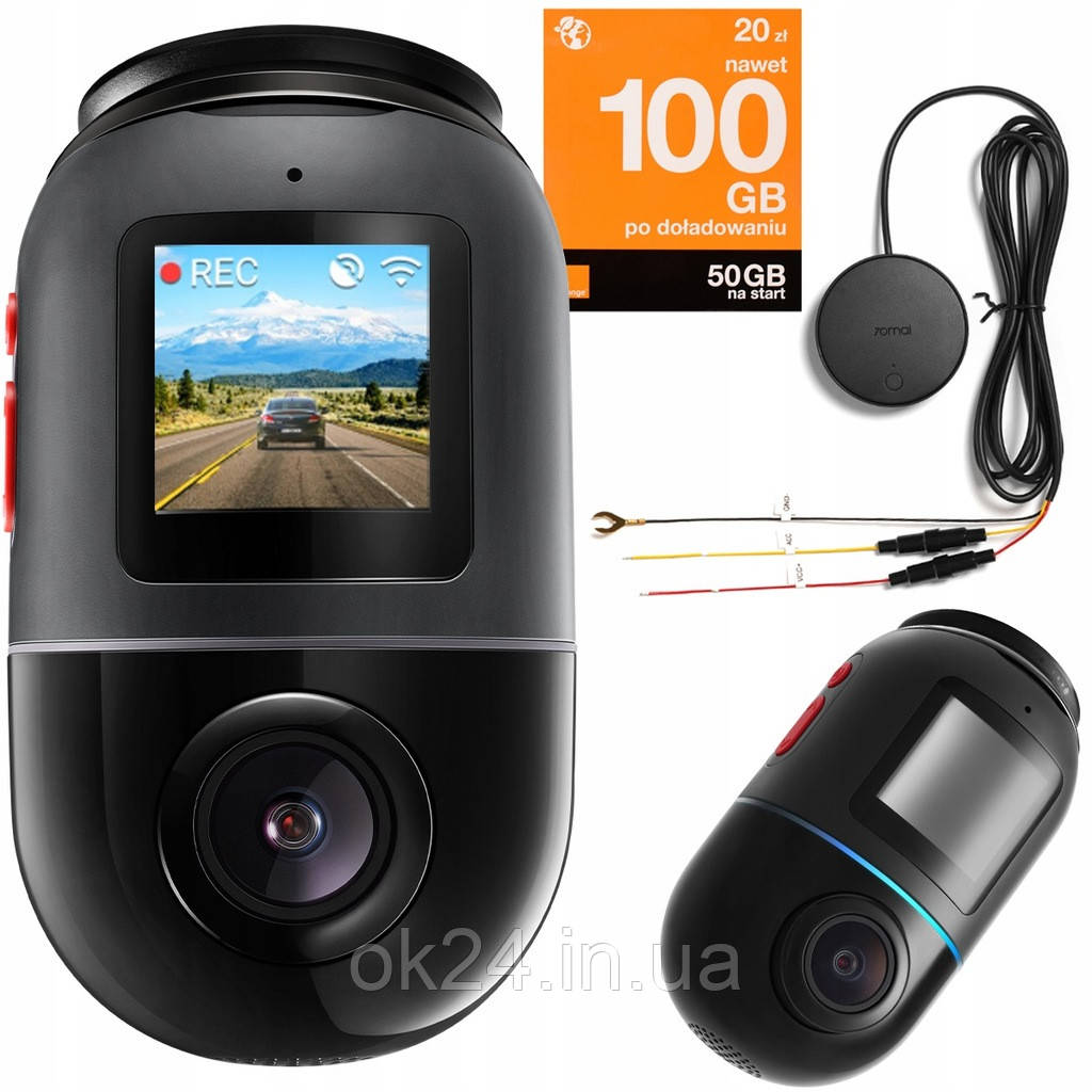 Автомобільна камера 70mai Omni 32 ГБ + комплект UP04 + SIM - фото 1 - id-p1959464585