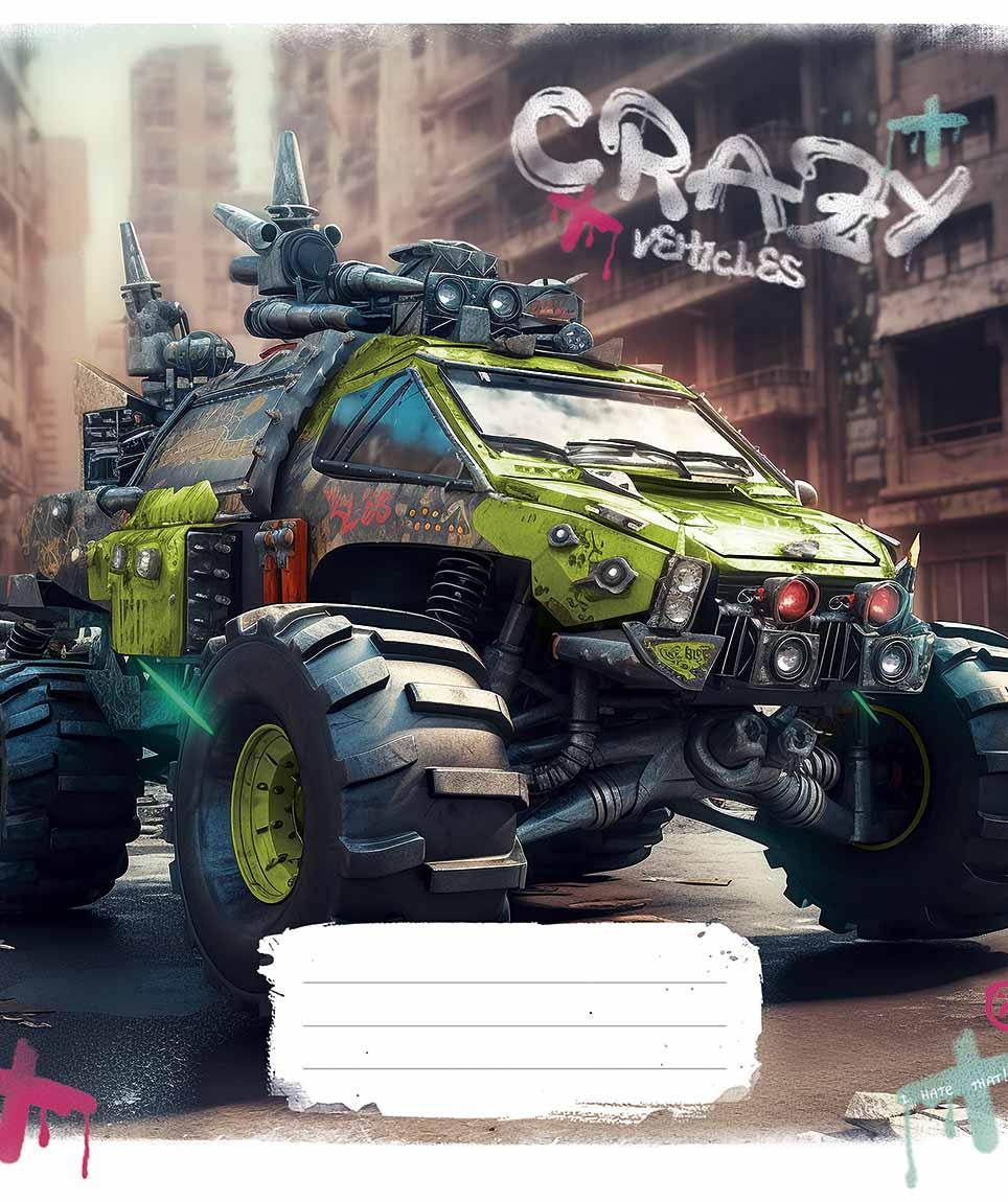 Зошит 36арк. кліт. Школярик "Monster trucks" ВД-лак No036-3283K(20)(120)