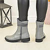 Черевики жіночі з натуральної шкіри та замші сірого кольору, фото 2