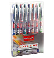 Ручки шариковые Unimax набор 8шт Ultraglide UX-116-20