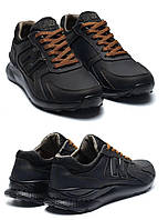 Мужские кожаные кроссовки NB, мужские повседневные кожаные кеды нью беланс черные. Мужская обувь