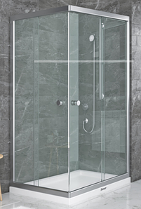 Душова кабіна Shower SATURN STN-232-6 120х80х190 см без піддону матове скло розсувні двері