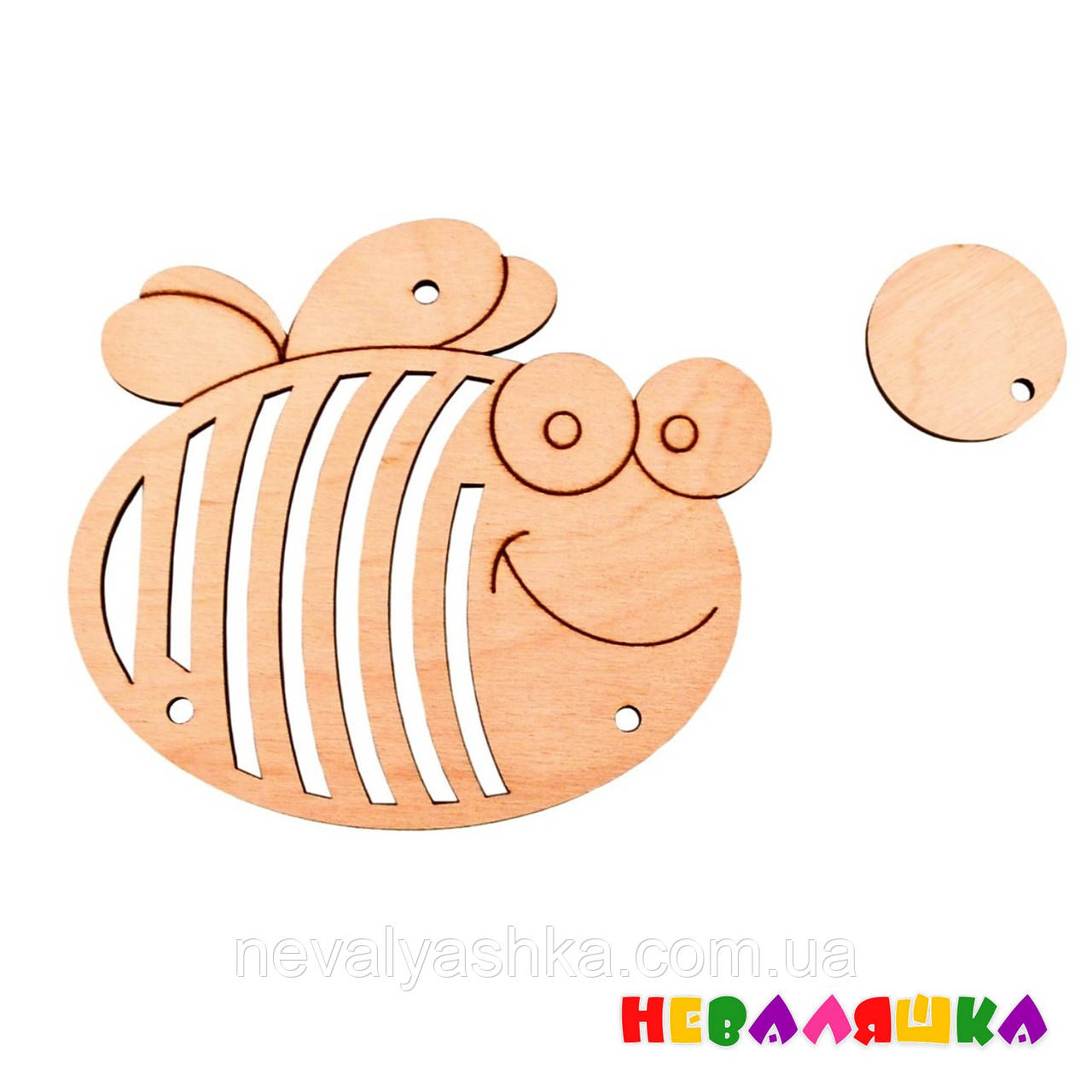 Заготовка для Бізіборду Бджілка - Трещотка Дерев'яна Деталь для Бізікуба 12 см, фото 1