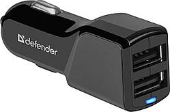 Автомобільний зарядний пристрій 2xUSB 18W (2xUSB-A) 3.4A UCA-34 чорна Defender (83834)