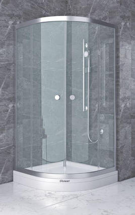 Душова кабіна Shower SHOWART TITAN 80х80х180 см без піддону матове скло розсувні двері, фото 3