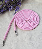 Шнурок розовый для одежды (худи), капюшонов с наконечником, диаметр 6 мм