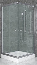 Душова кабіна Shower STN-164-6 90х90х190 см без піддону матове скло розсувні двері, фото 3