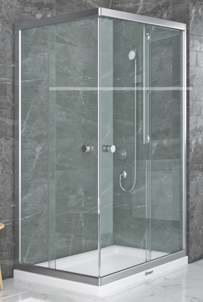 Душова кабіна Shower SATURN STN-232-6 120х80х190 см без піддону матове скло розсувні двері, фото 1