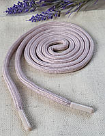 Шнурок цвета светлой пудры для одежды (худи), капюшонов с наконечником, диаметр 6 мм