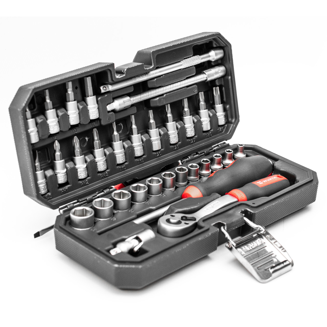 【Rei Keven】 Набір інструментів з тріскачкою Wurth, 1/4IN, 32 шт, в кейсі