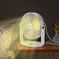 Настольный USB вентилятор с LED подсветкой Hoco F14 Desktop Fan