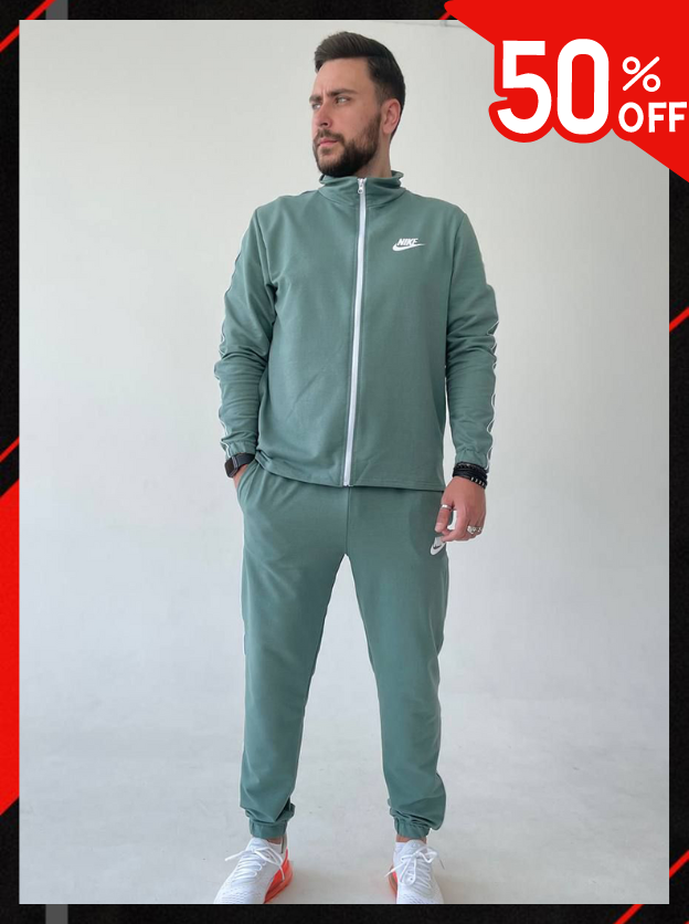 Чоловічі спортивні костюми бірюзового кольору Найк Чоловічий костюм Nike на весни Спортивний одяг на манжетах
